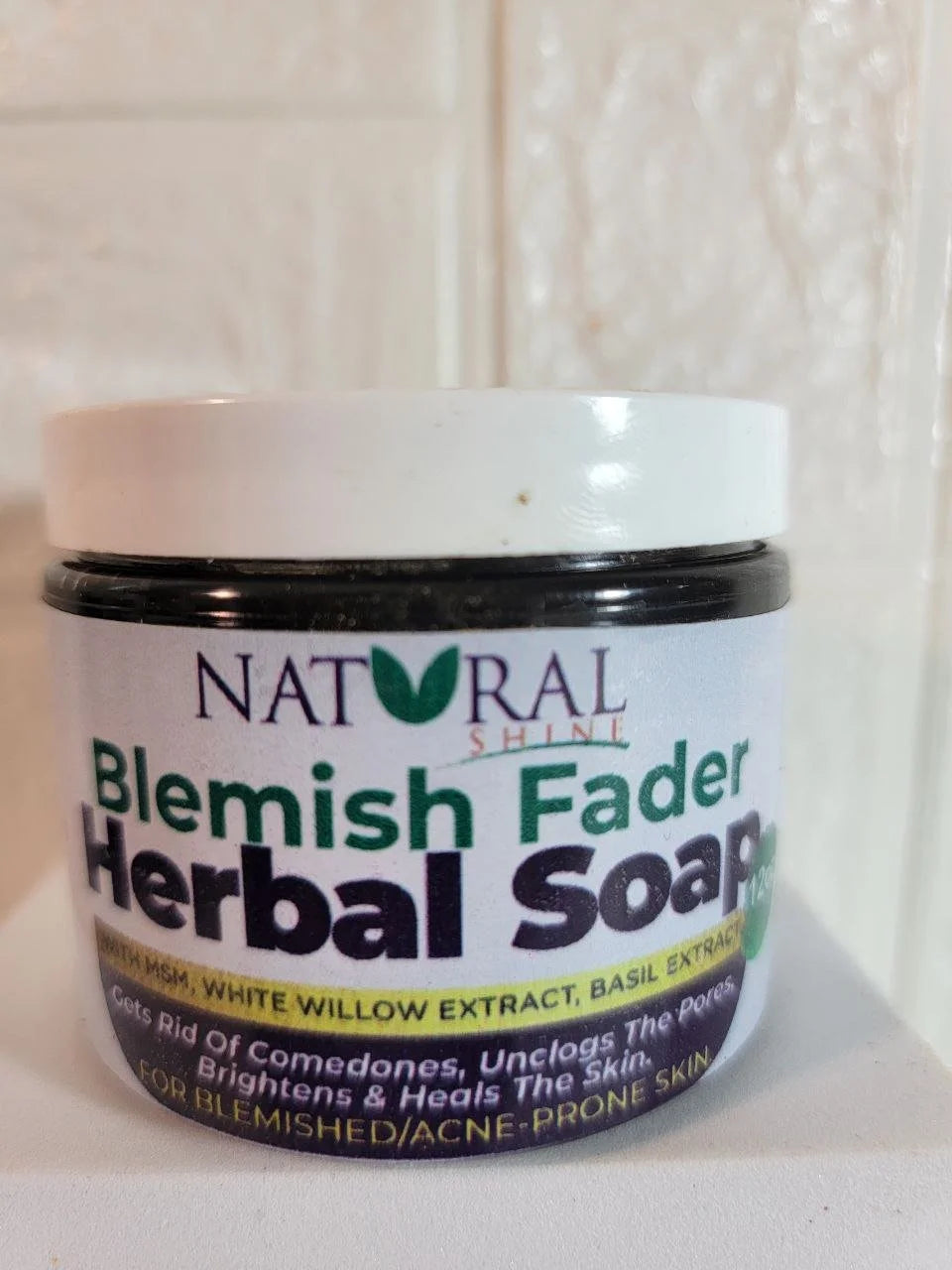 Blemish Fader Herbal Soap with MSM, White Willow Extract, Basil extract
